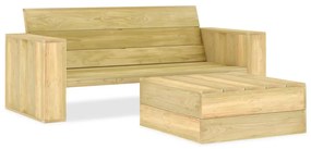 3053197 vidaXL Set mobilier de grădină, 2 piese, lemn de pin tratat