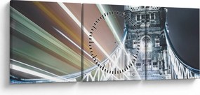 Tablou cu Tower Bridge (cu ceas) (90x30 cm)
