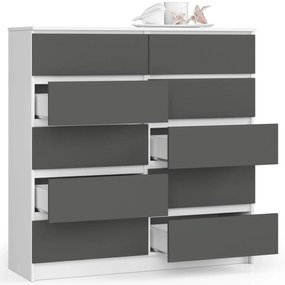 Comodă Kapil III (alb + gri). 1070752