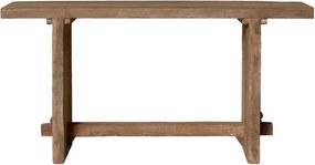 Consolă din lemn reciclat, natur, finisaj vintage, 153×36×78 cm, „Rustor"
