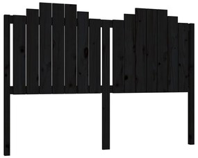 818479 vidaXL Tăblie de pat, negru, 156x4x110 cm, lemn masiv de pin