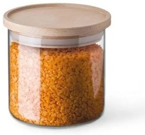 Simax 5162 borcan din sticlă cu capac din lemn,0,5 l