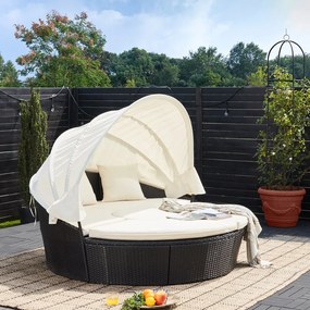 Deuba Pat de gradina ratan LAZY - negru 186 cm