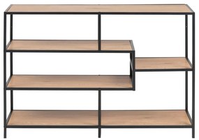 Bibliotecă neagră/cu aspect de lemn de stejar 114x78 cm Seaford – Actona