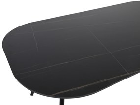 Masa dreptunghiulara cu blat de sticla neagra 150x90 cm