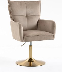 HR250N Scaun Catifea Latte Bază Aurie