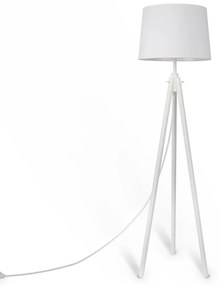 Lampadar, Lampa de podea cu trepied din lemn Calvin alb