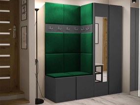 Mobilier hol Tovenaz XII (grafit + Verde) (cu oglindă). 1104829