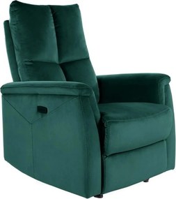 Fotoliu recliner NEPTUN, verde, stofa catifelata/metal, 76x74/160x96 c