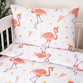 Lenjerie de bumbac pentru pătuț Flamingo, 100 x 135 cm, 40 x 60 cm
