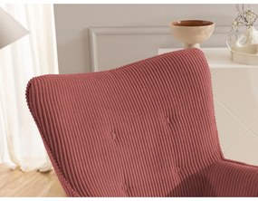 Fotoliu roșu cu tapițerie din catifea reiată Niko – Ropez