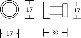 SET 5x cârlig de perete Aqualine SAMBA crom lucios