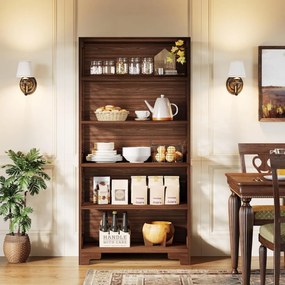 RAM2 - Rafturi, 80 cm, Biblioteca cu 6 rafturi , depozitare carti, living, birou, camera copii - Maro