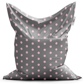 Sac de șezut Classic buline roz pe gri - pentru copii, gri / roz