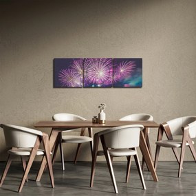 Tablou cu artificii (cu ceas) (90x30 cm)