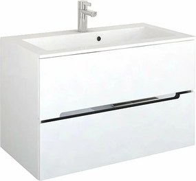 Set dulap suspendat si lavoar compozit Oristo Silver mdf alb 90 cm