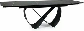 Masa extensibila INFINITY CERAMIC, negru, sticla securizata/ceramica,