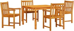 vidaXL Set de masă pentru grădină 5 pcs Maro Lemn masiv de acacia