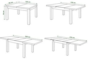 Masă extensibilă RALF albă pentru 12 persoane