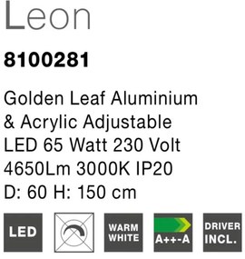 Lustra moderna suspendata, diametru 60cm, LED Leon