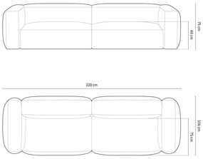 Canapea modulară albastru-închis 320 cm Martina – Micadoni Home