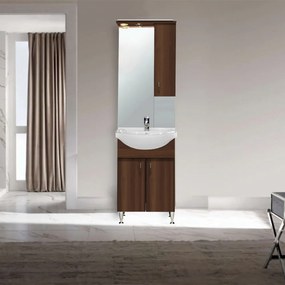 Dulap suspendat pentru baie Bianca Plus 55, culoare Aida, nuc, deschidere pe dreapta