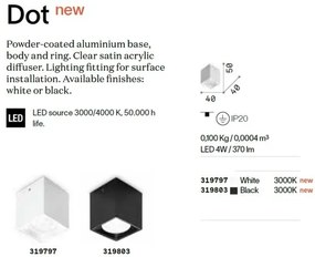 Spot LED aplicat Dot pl square 3000k alb