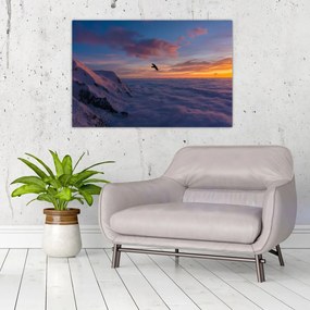 Tablou în apus de soare, Mont Blanc (90x60 cm)