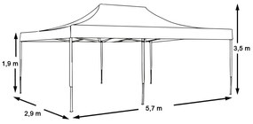 Pavilion pliant 2,9x5,7m-alb