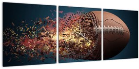 Tablou - Minge de ruggby în acțiune (cu ceas) (90x30 cm)