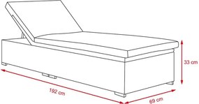 Șezlong reglabil din ratan Avenberg GENOVA maro/bej