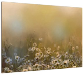 Tablou pe sticlă - Margarete, pictură în ulei (70x50 cm)