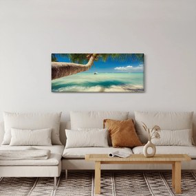 Tablou - Mare curată cu palmier (120x50 cm)
