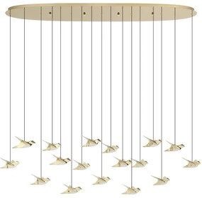 Lustră LED dimabilă pe cablu Eglo 390399 PARATEBUENO 17xLED/3W/230V auriu