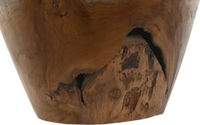 Vază decorativă, stil natural rustic, culoare natur, din lemn de tec, „Teak”