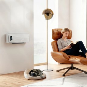 HOMCOM Încălzitor de Perete 2000 W cu 3 Moduri și Telecomandă, Alb | Aosom Romania