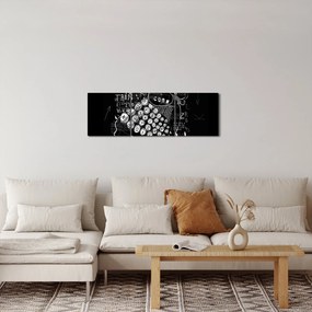 Tablou - Desen în stilul lui Banksy (cu ceas) (90x30 cm)