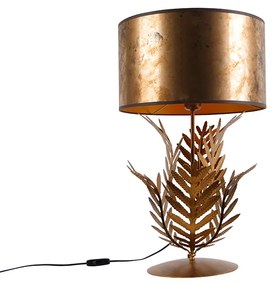 Lampă de masă vintage aurie cu abajur din bronz - Botanica