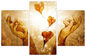Tablou - pictura mâinilor pline de dragoste (90x60 cm)