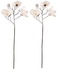 Set de flori Magnolia, 2 bucăți, alb cu zăpadă