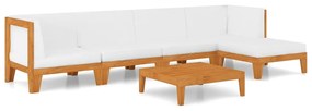 3058140 vidaXL Set mobilier grădină cu perne, 6 piese, lemn masiv acacia