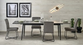 Masa extensibila Charles marmura gri/negru L180-260 cm