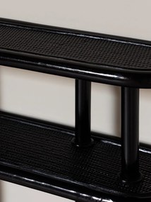 Etajera de perete din rattan, negru,"Pigmento"