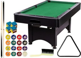 Masă de biliard 6 ft GamesPlanet, negru/verde