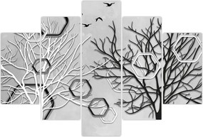 Tablou abstract cu pomi (150x105 cm)