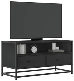 848809 vidaXL Dulap TV, negru, 80x34,5x40 cm, lemn prelucrat și metal