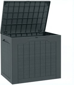 Outsunny Cufăr de Grădină cu Mânere, Container pentru Unelte Impermeabil, 56x41x50 cm, Gri Închis | Aosom Romania