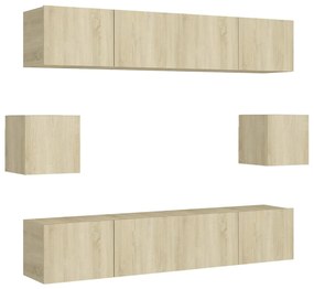 3078998 vidaXL Set de dulapuri TV, 8 piese, stejar sonoma, lemn prelucrat