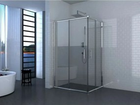 Cabina de dus dreptunghiulara Inter Ceramic cu usa glisanta 80x110 cm crom transparent