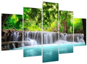 Tablou - Cascadă, turcoaz (150x105 cm)